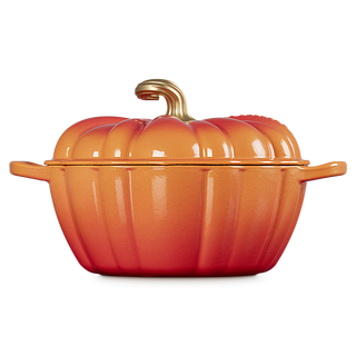 Le Creuset Cocotte Zucca Flamme Dorée aus verglastem Gusseisen, D24 cm