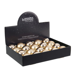 Andrea Bizzotto Box 20 Palline di Natale Vetro Miele D6 cm