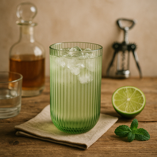 EDG Enzo De Gasperi Offerta Set 4 Bicchieri Longdrink Righe H12 D8 cm Verde