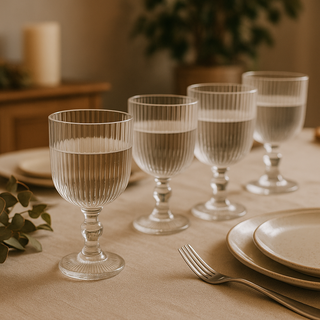 EDG Enzo De Gasperi Offerta Set 6 Calici Acqua Righe H14 D8 cm