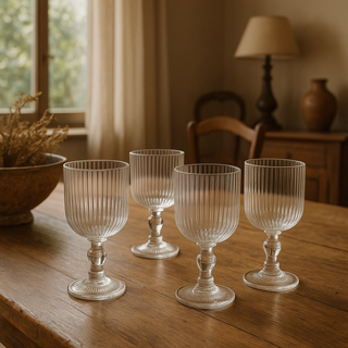 EDG Enzo De Gasperi Offerta Set 6 Calici Vino Righe H16 D9 cm