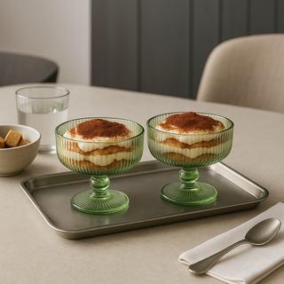 EDG Enzo De Gasperi Set 4 Coppette 250ml in Vetro Verde