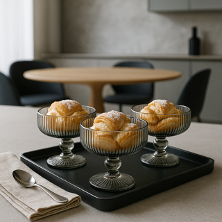 EDG Enzo De Gasperi Set 4 Coppette 250ml in Vetro Fumè