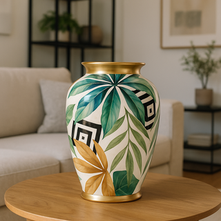 Fade Palm Vase 22x37 cm aus Porzellan