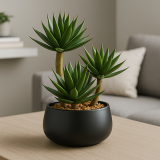 Gasper Pianta di Agave Glow H28 cm con Vaso
