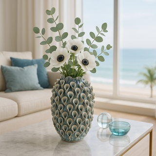 EDG Enzo De Gasperi Marine Chakra Vase H32 D24 cm in Ceramic