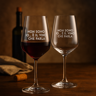2er-Set Rotweingläser „Es bin nicht ich, es ist der Wein, der im Glas spricht“