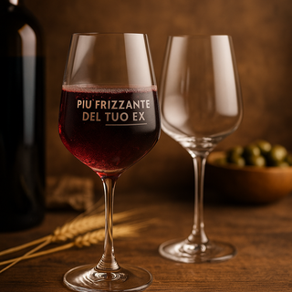 2er Set Rotweingläser „More Sparkling Than Your Ex“ im Glas