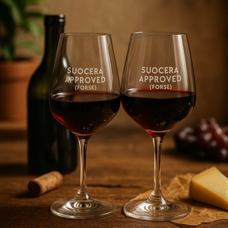 Set mit 2 von Schwiegermüttern empfohlenen Rotweingläsern aus Glas