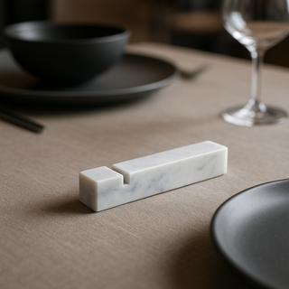 Le Gioie Poggia Posate in Marmo Bianco con Taglio