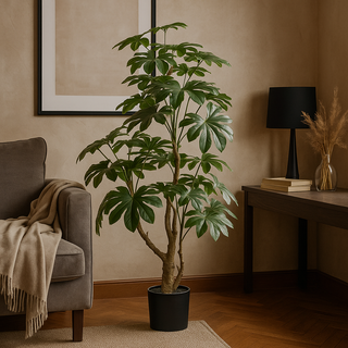 EDG Enzo De Gasperi Künstliche Aralia Vogue Pflanze mit Vase H 144 cm