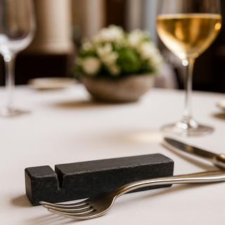 Le Gioie Poggia Posate in Marmo Nero con Taglio