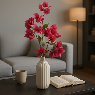 EDG Enzo De Gasperi Ramo Artificiale di Bouganvillea con Foglie H77 cm Rosa Scuro