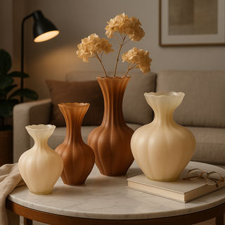 EDG Enzo De Gasperi Flow Sinuoso Vase H32 cm Brown