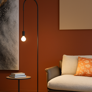 Zafferano Filo Lampada da Terra 242 cm Nero Opaco