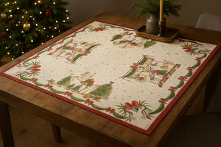 Nuvole di Stoffa Centrotavola Natalizio Giostra 120x120 cm in Cotone