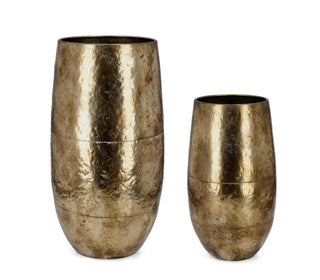 Andrea Bizzotto Set of 2 Bimala Gold Vases H60 H80.5 cm