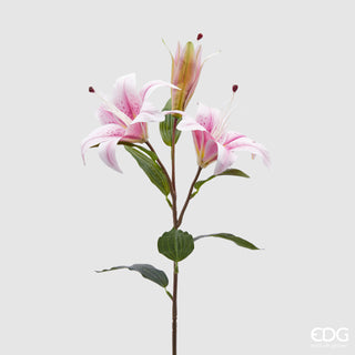 EDG Enzo De Gasperi Artificial Lily Branch 3 Flowers H80 cm Fuchsia