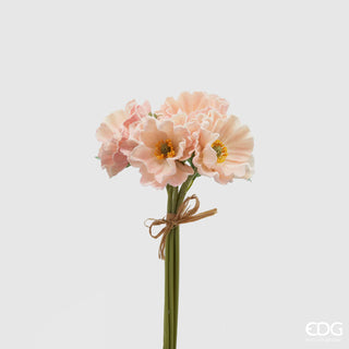 EDG Enzo De Gasperi Artificial Poppy Branch with Leaves H34 cm Pink
