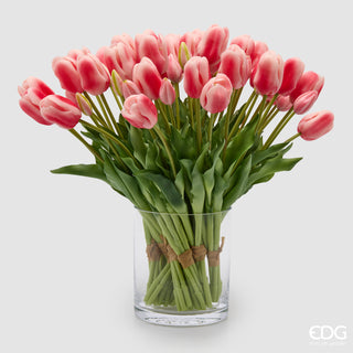 EDG Enzo De Gasperi Bouquet di Tulipani 5 Fiori H48 cm Rosa Scuro