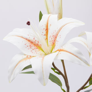 EDG Enzo De Gasperi Artificial Lily Branch 3 Flowers H80 cm White