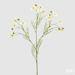 EDG Enzo De Gasperi Ramo Camomilla con Foglie H70 cm Bianco