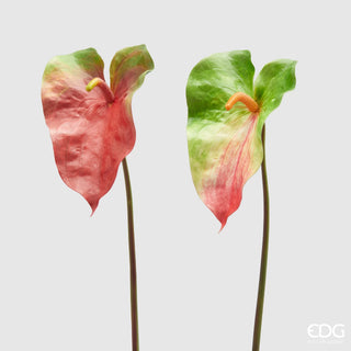 EDG Enzo De Gasperi Set 2 Rami Artificiali di Anthurium H75 cm