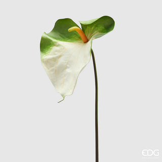 EDG Enzo De Gasperi Ramo Artificiale di Anthurium Jumbo H90 cm Bianco