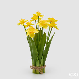 EDG Enzo De Gasperi Mazzo di Narciso con Foglie H41 cm Giallo