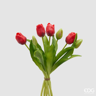 EDG Enzo De Gasperi Bouquet di Tulipani Real Touch x7 H30 cm Rosso