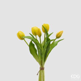 EDG Enzo De Gasperi Bouquet di Tulipani Real Touch x5 H 30 cm Giallo