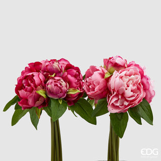 EDG Enzo De Gasperi Set 2 Bouquets of Peony Olis 9 Flowers with Bud