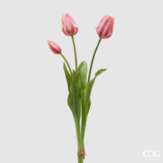 EDG Enzo De Gasperi Tulip Olis 3 Flowers H48 cm Shaded Pink