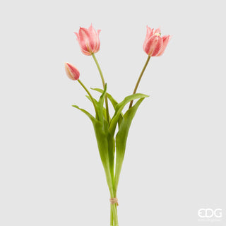 EDG Enzo De Gasperi Tulip Olis Fiorito 3 Flowers H48 cm Shaded Pink