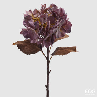 EDG Enzo De Gasperi Hydrangea Olis branch with leaves H50 cm Plum