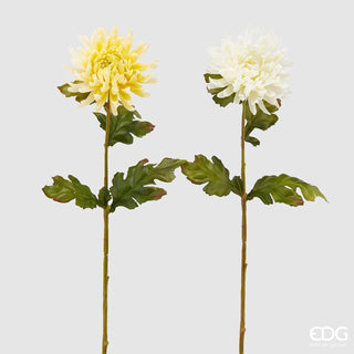 EDG Enzo De Gasperi Set 2 Rami Artificiali di Crisantemo Rex H60 cm Avorio