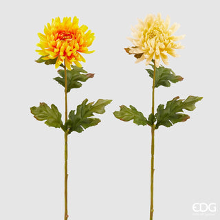 EDG Enzo De Gasperi Set 2 Rami Artificiali di Crisantemo Rex H60 cm Giallo