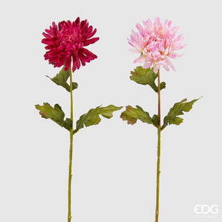 EDG Enzo De Gasperi Set 2 Rami Artificiali di Crisantemo Rex H60 cm Sfumature di Rosa