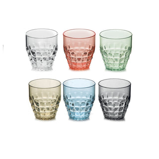 Bicchieri Acqua Tumbler Drink 6 pezzi diametro 8xh10 cm - 250 Ml in vetro  pressato adatto alla lavastoviglie colore verde, Kaleidosmilano