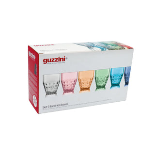 Guzzini Set 6 Bicchieri Bassi Tiffany Acqua H8,5xD9,5 cm