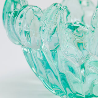 EDG Enzo De Gasperi Vaso Tulipano H12 D30 cm in Vetro Verde