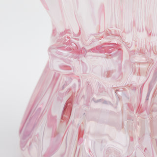 EDG Enzo De Gasperi Vaso Tulipano H30 D22 cm in Vetro Rosa