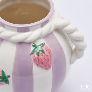 EDG Enzo de Gasperi Erdbeervase H17 D16 cm Rosa