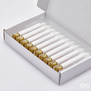 EDG Enzo De Gasperi Set mit 10 weißen LED-Klemmkerzen mit Fernbedienung, H13 cm