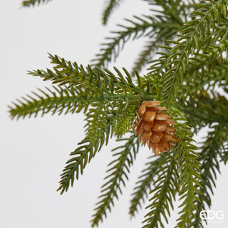 EDG Enzo De Gasperi Zweig der Japanischen Zeder mit Kiefernzapfen H 44 cm