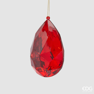 EDG Enzo De Gasperi Christmas Decoration Diamond Drop H15 Red