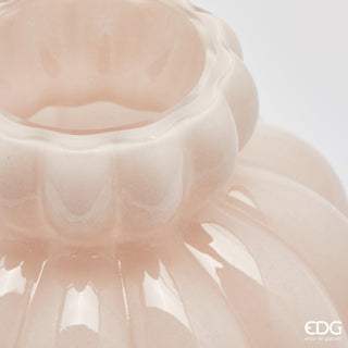 EDG Enzo De Gasperi Vaso Chignon H28 cm in Vetro Rosa