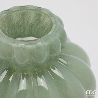 EDG Enzo De Gasperi Vaso Chignon H28 cm in Vetro Verde