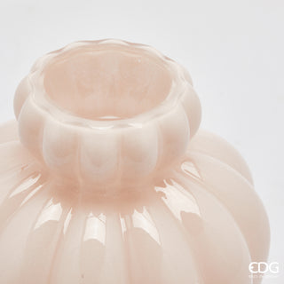 EDG Enzo De Gasperi Vaso Chignon H20 cm in Vetro Rosa