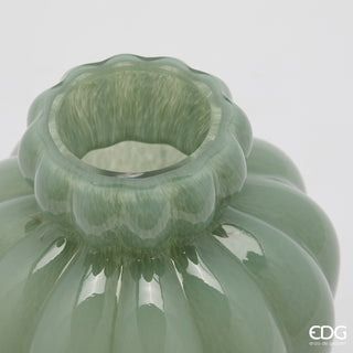 EDG Enzo De Gasperi Vaso Chignon H20 cm in Vetro Verde